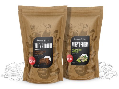 Protein&Co. CFM WHEY PROTEIN 80 2000 g ZVOL PŘÍCHUŤ 1: Raspberry cream, ZVOL PŘÍCHUŤ 2: Raspberry cream