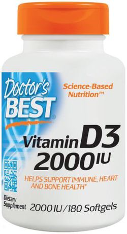 Doctor's Best Doctor’s Best Vitamin D3, 2000 IU, 180 softgel kapslí