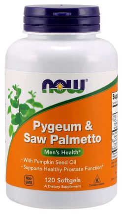 NOW® Foods NOW Pygeum (Slivoň africká) & Saw Palmetto (Serenoa plazivá), 120 softgelových kapslí