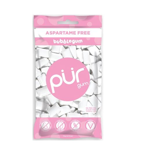 PÜR přírodní žvýkačky bez Aspartamu, Bubblegum, 55ks