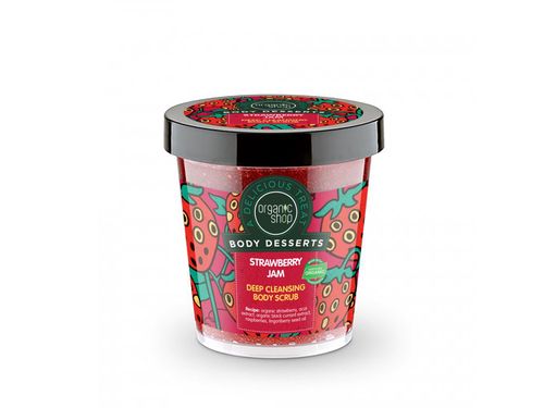 Organic Shop - Tělový cukrový peeling jahoda, 450 ml
