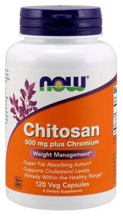 NOW® Foods NOW Chitosan, 500 mg Plus chromium, 120 veg kapslí