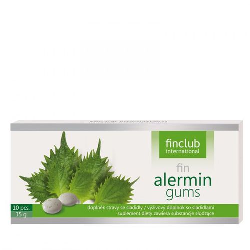 fin Alermin gums 10ks - žvýkačky pro zmírnění ALERGIE