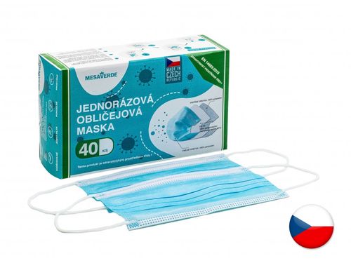 Jednorázové certifikované zdravotní roušky MESAVERDE ČR 40 KS