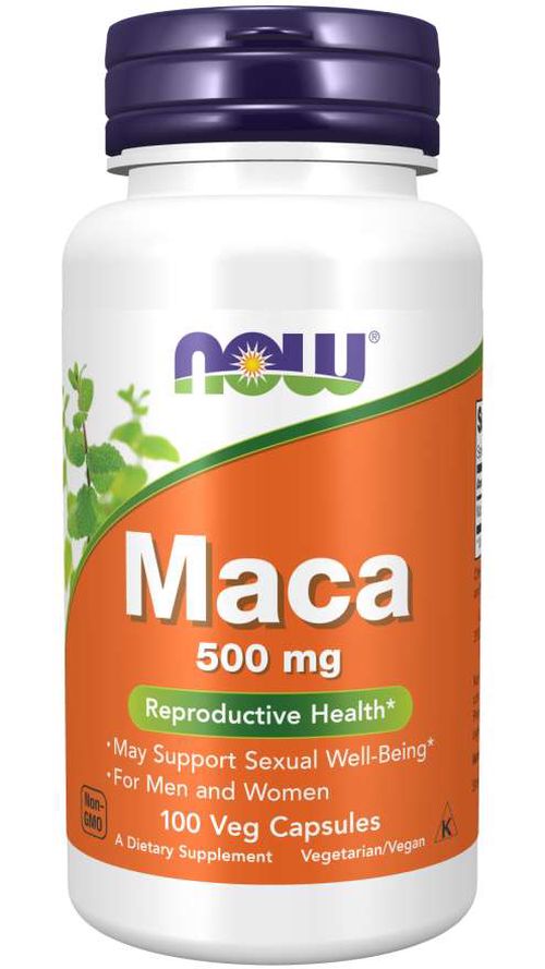 NOW® Foods NOW Maca (řeřicha peruánská koncentrát), 500 mg, 100 rostlinných kapslí