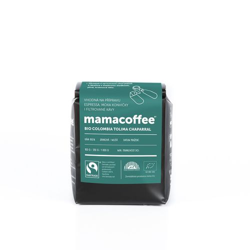 Mamacoffee - Bio Colombia Tolima Chaparral, 250g Druh mletí: Mletá *cz-bio-002 certifikát