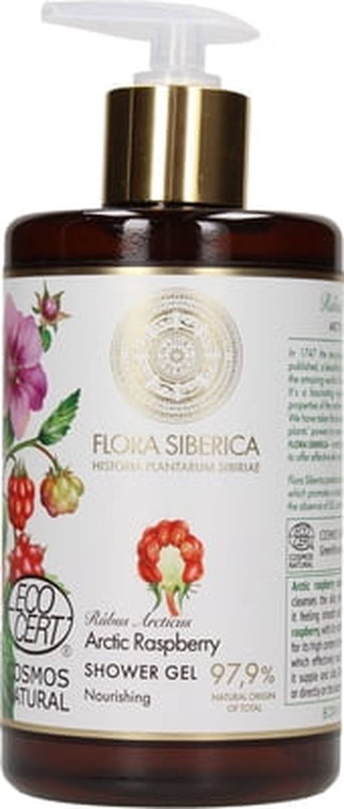 Flora Siberica, výživný sprchový gel, Arktická malina, 480 ml