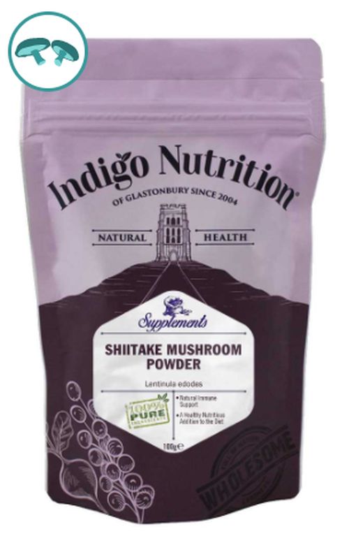 Indigo Herbs Shiitake Mushroom Powder, Shiitake prášek, 100 g
