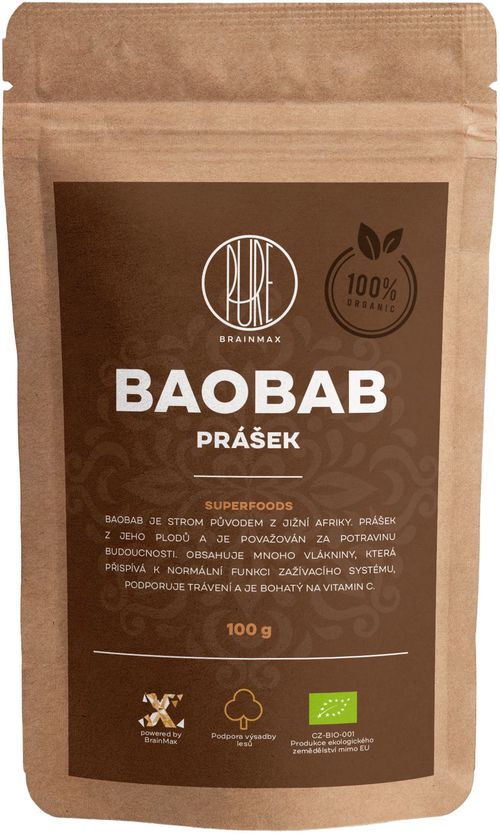 BrainMax Pure Baobab BIO prášek, 100 g - *CZ-BIO-001 certifikát