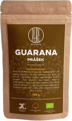 BrainMax Pure Guarana BIO prášek, 100 g *CZ-BIO-001 certifikát