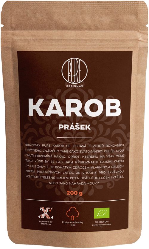 BrainMax Pure Carob (Karob) BIO, 200 g *CZ-BIO-001 certifikát