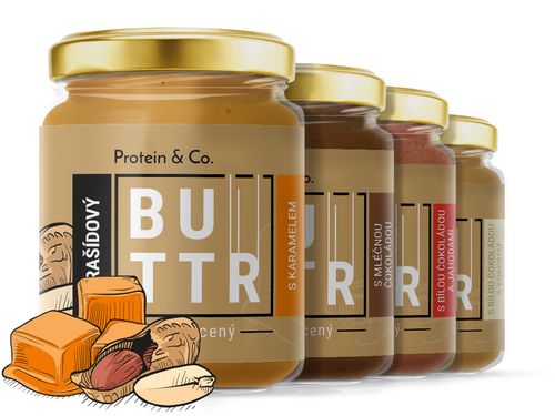 Protein&Co ochucený arašídový krém 4x330g Chcete dárkovou krabičku?: Ne