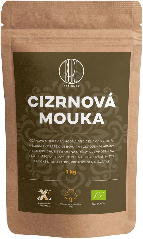 BrainMax Pure Cizrnová mouka BIO, 1 kg *CZ-BIO-001 certifikát