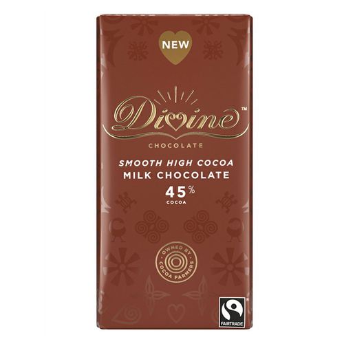 Divine Chocolate Mléčná čokoláda Ghana 45%, 90g