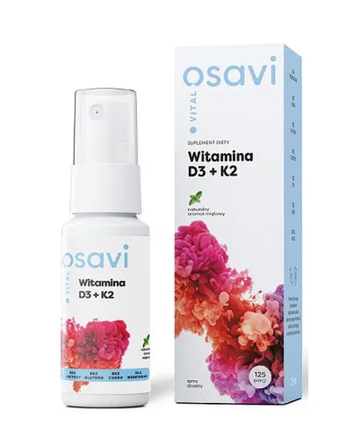 Osavi Vitamin D3+K2 ústní sprej, máta peprná, 25 ml