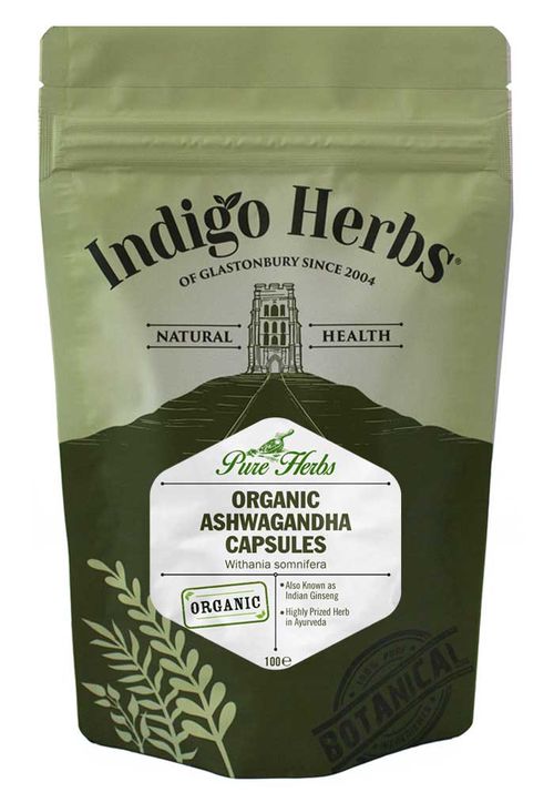 Indigo Herbs Organic Ashwagandha capsules (kapsle), 100 kapslí
