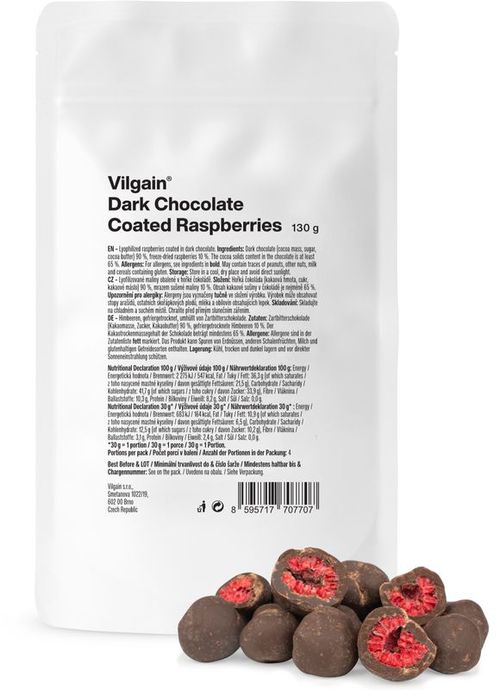 Vilgain Lyofilizované maliny v hořké čokoládě