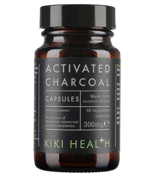 KIKI Health Activated Charcoal (aktivní uhlí) 300 mg, 50 rostlinných kapslí