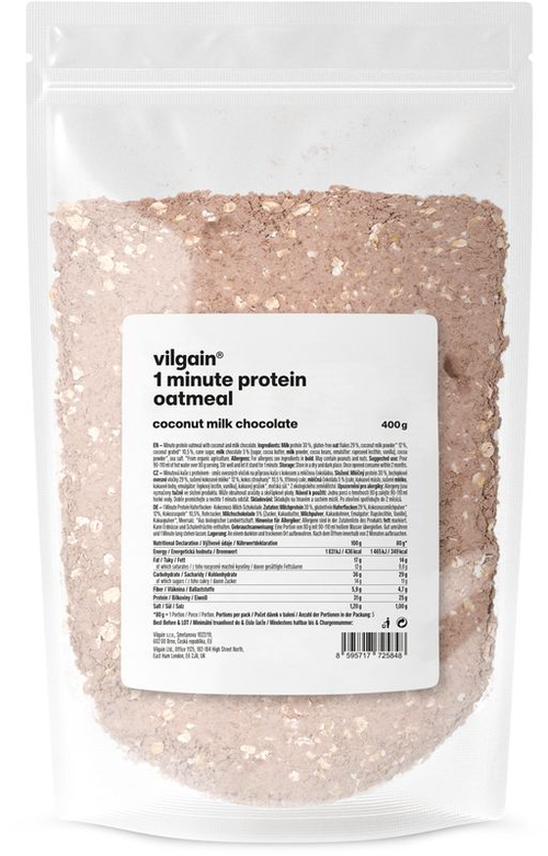 Vilgain Minutová proteinová ovesná kaše – Kokos s mléčnou čokoládou 400 g