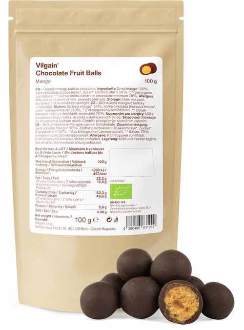 Vilgain Fruit Balls BIO mango s krustou