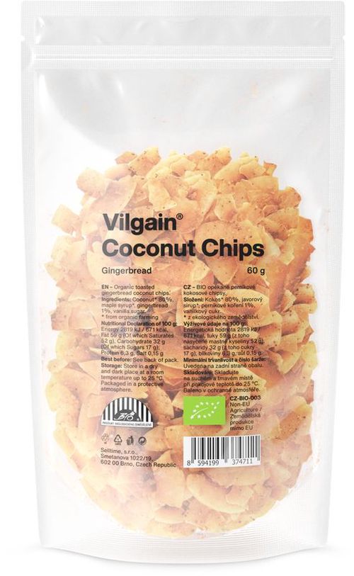 Vilgain Kokosové chipsy BIO perník 60 g