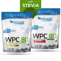 WPC 80 Stevia Sweet - syrovátkový whey protein 1kg Strawberry