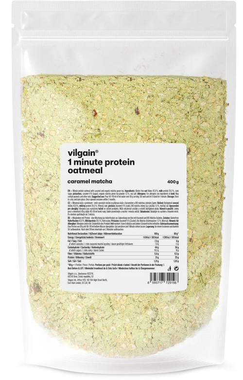 Vilgain Minutová proteinová ovesná kaše – karamel a matcha 400 g