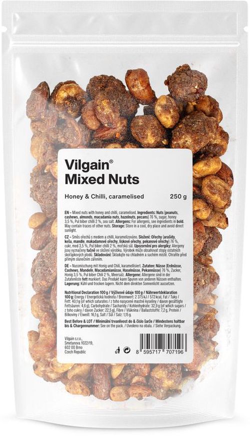 Vilgain Směs karamelizovaných ořechů med s chilli