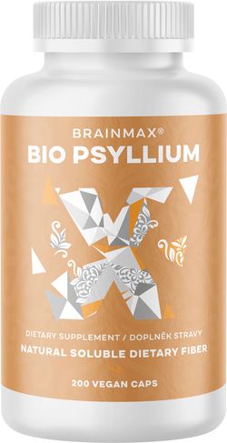 BrainMax BIO Psyllium, 800 mg, 200 rostlinných kapslí