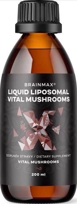 BrainMax Liposomal Vital Mushrooms, vitální houby v liposomální formě, 200 ml