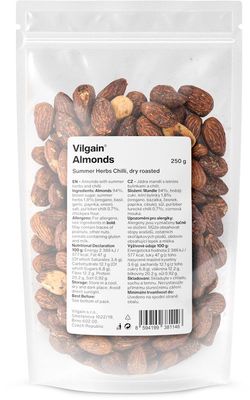 Vilgain Mandle nasucho pražené letní bylinky s chilli 250 g