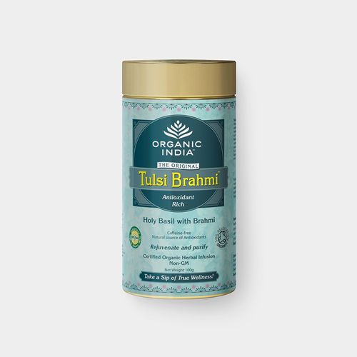 Organic India Tulsi Brahmi BIO, plech 100 g *IN-BIO-149 certifikát