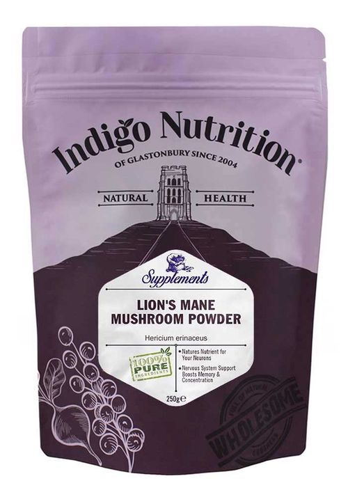 Indigo Herbs Lion's Mane Powder, Hericium v prášku, 250 g
