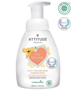 Attitude - Dětská mycí pěna 2v1 - Baby leaves s vůní hruškové šťávy, 295ml