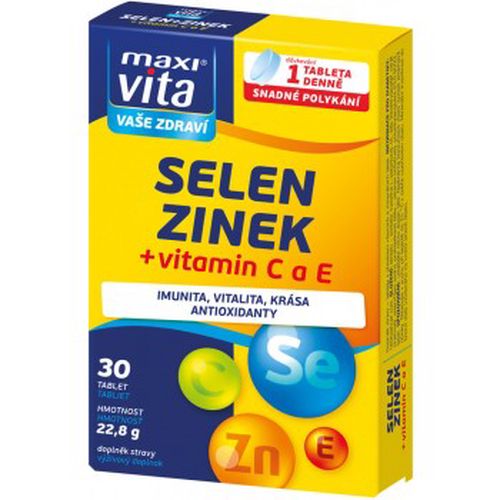 MaxiVita Selen + zinek + vitamin C a E 30 tbl