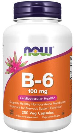 NOW® Foods NOW Vitamin B6 Pyridoxin, 100mg, 250 kapslí