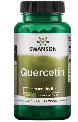 Swanson High Potency Quercetin (Vyšší účinnost Quercetin), 475 mg, 60 rostlinných kapslí