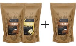 Protein&Co. TriBlend – protein MIX akce 3 kg Příchuť 1: Vanilla dream, Příchuť 2: Strawberry milkshake, Příchuť 3: Pistachio dessert
