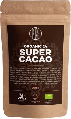 BrainMax Pure Organic 24 Super Cacao, BIO kakao, 1kg *CZ-BIO-001 certifikát