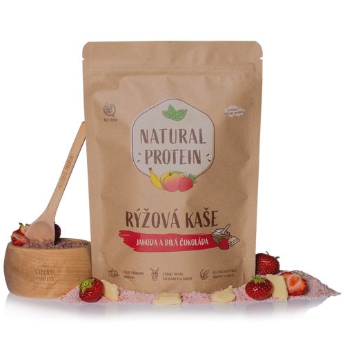Proteinová rýžová kaše - Jahoda a bílá čokoláda (480 g)