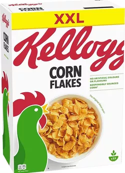 Kellogg's Corn Flakes XXL, 1000 g, 33 porcí, snídaňové cereálie z kukuřičných vloček