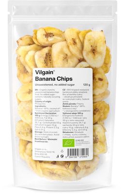 Vilgain Bananové chipsy neslazené 120 g