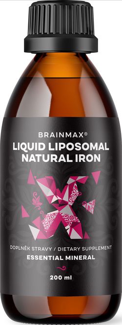 BrainMax Liposomal Natural Iron, lipozomální železo, 200 ml