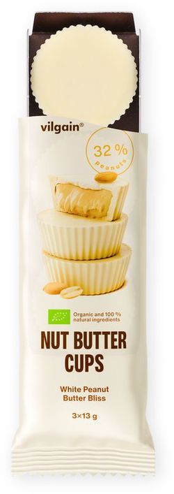 Vilgain Nut Butter Cups BIO Bílá čokoláda s arašídovým máslem 39 g (3 x 13 g)