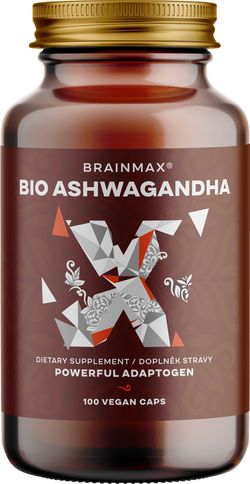 BrainMax BIO Ashwagandha (ašvaganda), 660 mg, 100 rostlinných kapslí