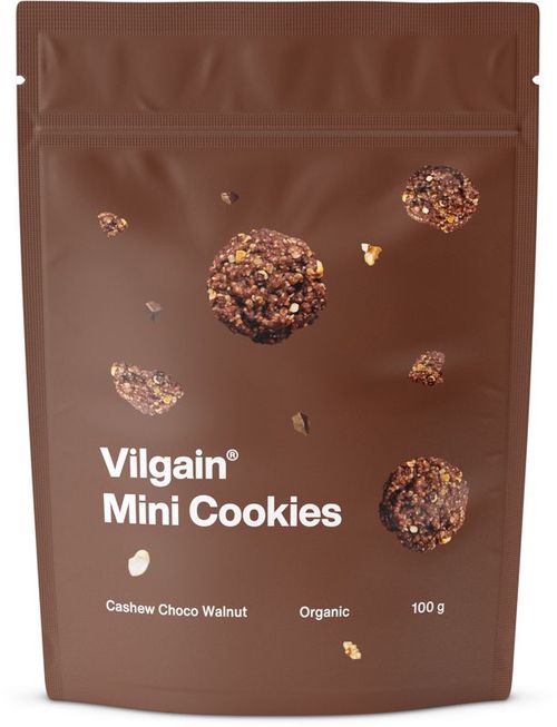 Vilgain Mini Cookies BIO kešu, čokoláda a vlašské ořechy 100 g