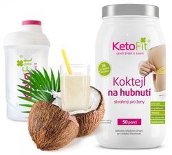 Kokosový sen - proteinový koktejl KetoFit pro rychlé hubnutí 1 260 g, 50 porcí