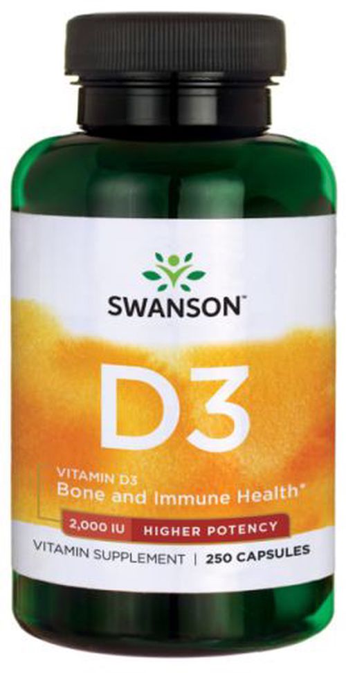 Swanson Vitamin D3, 2000 IU, Vyšší účinnost, 250 kapslí