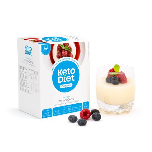 KetoDiet Proteinová panna cotta s příchutí smetany a vanilky (7 porcí)