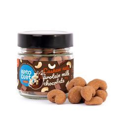 KetoDiet Kešu ořechy v proteinové mléčné čokoládě (130 g)